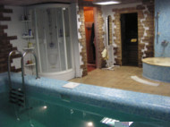 Скиммерный бассейн и гебек в частном интерьере