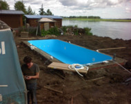 Монтаж чаши бассейна 